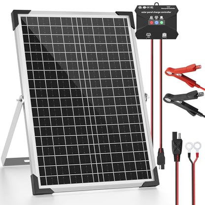 Voltset 30W 24V Solar Panel Kit, Solar Battery Maintainer with MPPT Charge Controller Adjustable Bracket, Solar Battery Charger for RV Car Boat Tractor and Camping - size: 30W-24V