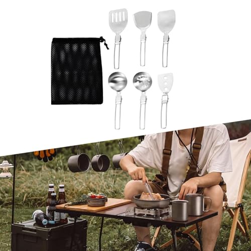 kowaku Camp Cooking Utensil Set Cookware Kit Cooking Organizer Portable Camping Kitchen Utensil Set for Travel Hiking Picnic Parties