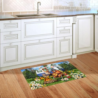 Briarwood Lane Camping Bear Doormat - color: Camping Bear