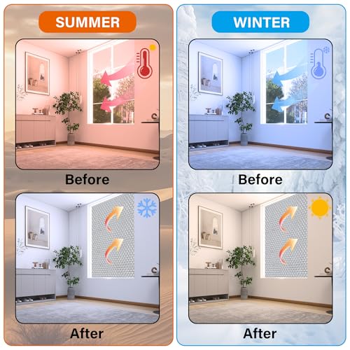 winemana Window Insulation Roll, 24IN x 20FT Reflective Heat Shield Bubble Film, Double-Sided Aluminum Foil Insulation, Weatherproof Garage Door Cover for Windows, RV, Basement, Winter & Summer - size: 24 in x 20 ft