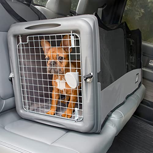 Sport Pet Car Seat Pet Crate with Divider - color: Medium Pop-Up Crate w/ Divider (Tan)