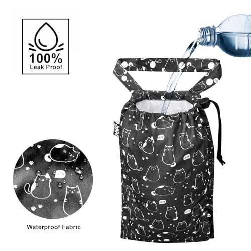 Cute Hanging Car Trash Garbage Bag 100% Leakproof Waterproof Multipurpose for Car Back Front Seat Console with Hanging Strap (Cute Cats) - color: Cute Cats