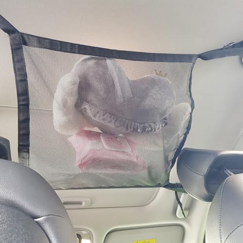RUIANTE Dog Car Net Barrier Pet Travel Barrier Car Divider Mesh Drive Safely Adjustment Length for Children and Pets Dogs Sturdy Mesh Car Ceiling Cargo Net Universal Fit Cars SUVs Truck Pickup Black