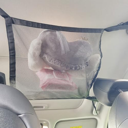 RUIANTE Dog Car Net Barrier Pet Travel Barrier Car Divider Mesh Drive Safely Adjustment Length for Children and Pets Dogs Sturdy Mesh Car Ceiling Cargo Net Universal Fit Cars SUVs Truck Pickup Black