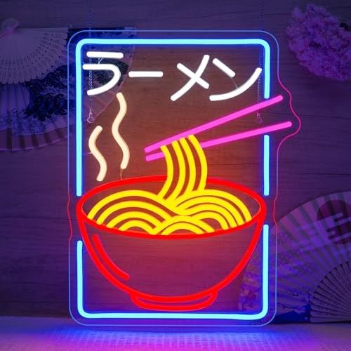 Ramen Neon Sign Pink LED Noodles Light Up Restaurant Shop Bedroom Home Bar Noodles Decor Anime Neon Signs for Wall LED Japanese Decor Gifts for Teen Ramen Lover in Anime Party - color: Ramen