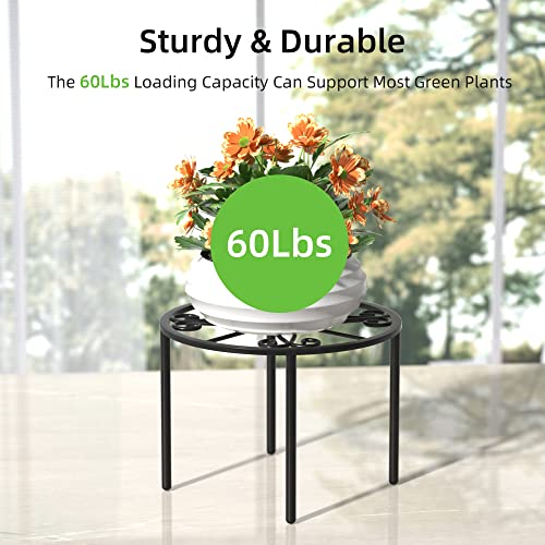 bussdis Plant Stand 1 PCS-10.2 IN Flower Pot Stand Plant Rack for Indoor and Outdoor Courtyard Gardens Black