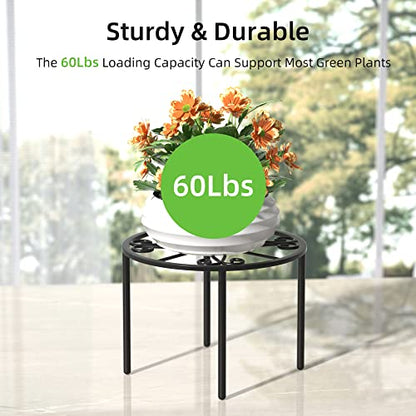 bussdis Plant Stand 1 PCS-10.2 IN Flower Pot Stand Plant Rack for Indoor and Outdoor Courtyard Gardens Black