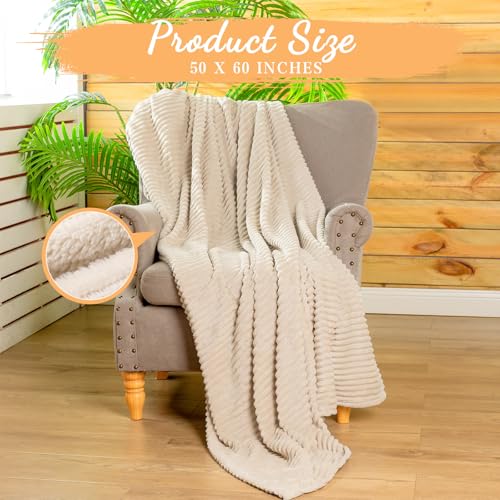 Buryeah 6 Pcs Flannel Throw Blanket Bulk 50 x 60 in Sleepover Blanket Outdoor Wedding Throw Lightweight, Oeko-tex Standard 100 Certified for Sofa Homeless Gifts (Beige) - color: Beige