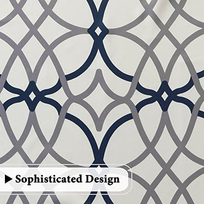 H.VERSAILTEX Blackout Curtain Valances for Kitchen/Bathroom - Thermal Insulated Window Valances for Living Room/Bedroom Rod Pocket Short Curtain 1 Panel, 52x18 inch, Geo in Grey and Navy - color: Geo in Grey and Navy