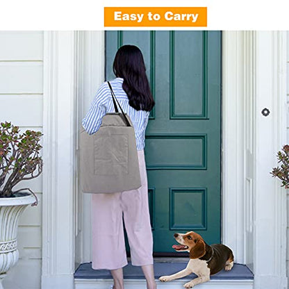 Washable Dog Bed Pad for Large Dogs, Portable Dog Crate Pad Car Seat Pet Cushion Mat with Handles, Round Pee Pad for Kennel or Whelping Box, 43 Inch