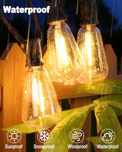 BRIMAX 10FT Outdoor String Lights with 10 Bulbs,ST38 1W Plastic LED Edison Bulbs, Shatterproof, Waterproof String Lights, Perfect for Bistro, Pergola, Backyard and Garden - style: 10FT 10 lights