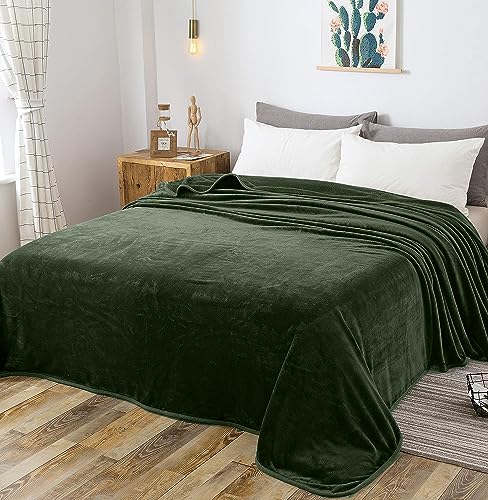 Polar Fleece Blankets Travel Size for The Bed Extra Soft Brush Fabric Super Warm Sofa Blanket 50" x 61"(Green Travel) - color: Green, size: Travel (50-Inch-by-61-Inch)