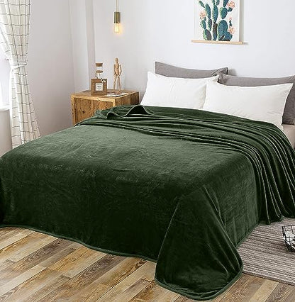 Polar Fleece Blankets Travel Size for The Bed Extra Soft Brush Fabric Super Warm Sofa Blanket 50" x 61"(Green Travel) - color: Green, size: Travel (50-Inch-by-61-Inch)