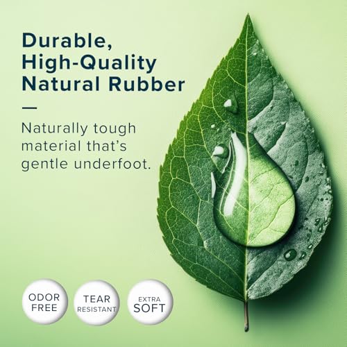 SlipX Solutions Square Natural Rubber Shower Stall Mat, 21” x 21”, Mildew Resistant, Non Slip Safety, Antimicrobial Product Protection, 140 Power Grip Suction Cups, Center Drain Hole, Tan - color: Tan