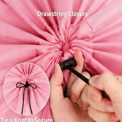 2 Pack XL Travel Laundry Bag, Dirty Clothes Organizer with Drawstring, Large Enough to Hold 4 Loads of Laundry， Easy Fit a Laundry Hamper or Basket，24" x 36" - color: Grey&+Pink