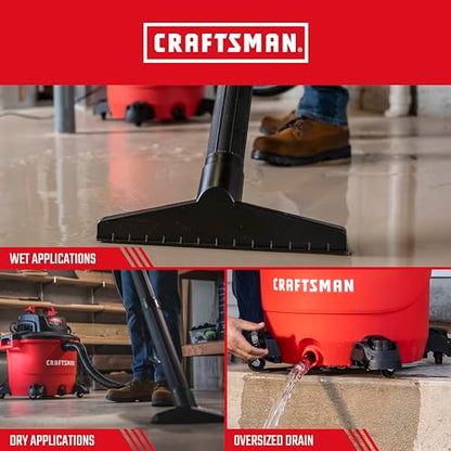 CRAFTSMAN CMXEVBE18595 16 Gallon 6.5 Peak HP Wet Dry Shop Vacuum - size: 16 Gallon 6.5 Peak HP w/4 Dust Bags
