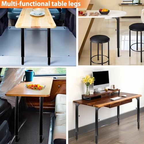 Folding Square Table Legs 2 PCS for Outdoor Camper, RV | Adjustable Height 25”- 34” DIY Desk Legs, Foldable Furniture Legs for Coffee Dinner Table, Tabletops, Kitchen - size: Adjustable Height - 25”- 34”