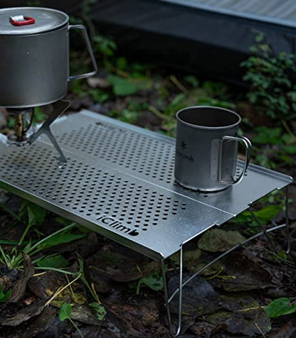 iClimb Mini Solo Folding Table Ultralight Compact for Backpacking Camping Hiking Beach Picnic (Silver - S) - color: Silver, size: Small