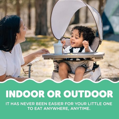 Baby Delight Go with Me Uplift Deluxe Portable High Chair | Travel High Chair | Sun Canopy | Indoor and Outdoor | Sandstone - color: Sandstone