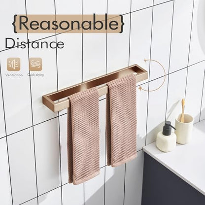 KOKOSIRI Towel Holder 16-Inch Hand Towel Bar Kitchen Rack Champagne Bronze Stainless Steel for Bathroom Wall Mount, 1 Pack B4008CPG-L16 - color: Champagne Bronze, size: 16-Inch