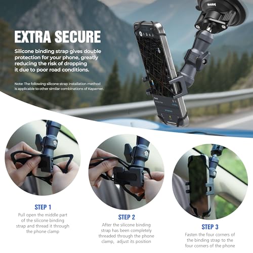 Suction Cup Car Phone Holder, Phone Mount for Windshield/Dashboard with 25mm Ball Head & Aluminum Magic Arm, 360° Rotatable for iPhone/Samsung/Android, Fits Phone Width 2.56-3.74"(KPS-09) - color: KPS-09