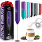 Zulay Kitchen Powerful Milk Frother Wand - Handheld Stainless Steel - Battery Operated Drink Mixer for Coffee, Lattes, Cappuccino, Matcha - Froth Mate Frother Gift - Blackberry Purple - color: Blackberry Purple, size: Classic Froth Mate