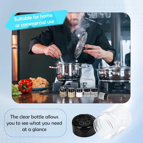 20 Pack 1 oz Plastic Spice Jars with Black Flip and Sift Caps Empty Spice Bottles Small Seasoning Containers for Camping Travel Kitchen