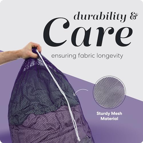 Handy Laundry Mesh XL Laundry Bag - Durable, Machine Washable with Secure Drawstring Closure - Perfect for College Dorms, Laundromats, Apartments (Purple, Large 24" x 36") - color: Purple