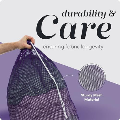 Handy Laundry Mesh XL Laundry Bag - Durable, Machine Washable with Secure Drawstring Closure - Perfect for College Dorms, Laundromats, Apartments (Purple, Large 24" x 36") - color: Purple