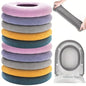 10 Pcs Bathroom Soft Thicker Warmer Stretchable Washable Cloth Toilet Seat Cover Pads (5 colors, 2 of each) - color: 5color*2
