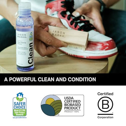 Jason Markk Deep Cleaning Solution, Shoe Cleaner, Cleans & Conditions, Sneaker Care, Ideal for Footwear, Safe for Leather, Suede, Nubuck, Cotton, Knits, 8oz - style: 8oz Sneaker Cleaner