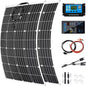 800 Watt Flexible Solar Panel for RV, 2 × 400 Watt 12 Volt Solar Power Panel Kit with 40A Solar Charge Controller & Inverter Monocrystalline Solar Panels for Camping Off Grid Battery Charging Boat - color: B 800 Watt Kit