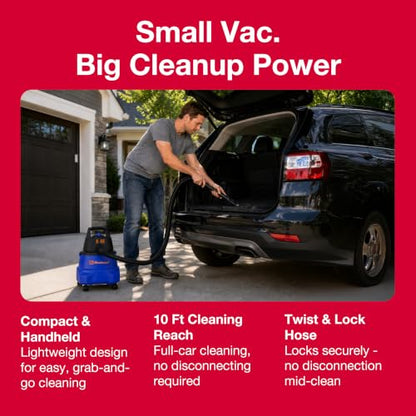 Koblenz WD-5 L2 Wet Dry Vacuum Cleaner, 5 Gallon Shop Vac 3.5 PHP, 3-in-1 Suction & Blower, Swivel Casters, Twist-N-Lock Hose, Large Vacuum Cleaners for Home, Workshop, Car, Blue/Black - size: 5 Gallon 3.5 HP