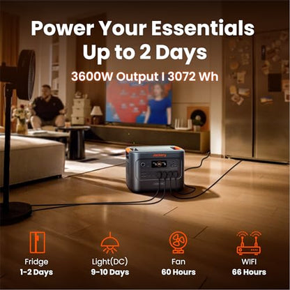 Jackery HomePower 3000 Portable Power Station and Transfer Switch with 2X 200W Panels, 3600W (Surge 7200W) Output, 3072Wh LFP Battery Solar Generator, USB-A/C for Essential Home Backup, Emergencies - style: HomePower 3000+2x200W+Transfer Switch