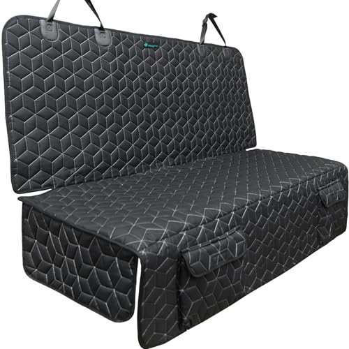 Meginc Dog Car Seat Cover for Back Seat, Waterproof Non-Slip Bench Protector for Dogs & Kids, Durable 600D Scratch Proof Seat Cover for Hair, Scratches, Travel and Daily Use in Full Size SUVs - color: Bench-Black, size: Large-56.5"