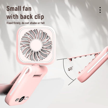Mini Portable Handheld Clip On Rechargeable Personal Hand Fan with LED Display, Pocket Battery Operated 100 Speed Adjustable Small Fan for Travel/Outdoor/Concerts/Lash/Makeup/Gift(dark blue) - color: dark blue
