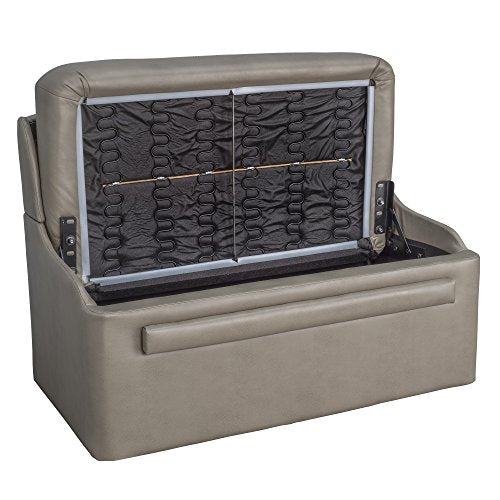 RecPro Charles 44" RV Dinette Booth with Storage | Converts to Bed with Memory Foam (Putty, 1) - color: Putty