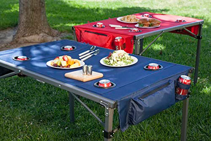 PICNIC TIME NCAA Virginia Cavaliers Travel Table Portable Folding Table, Camping Table, Outdoor Table with Carry Bag, (Black)