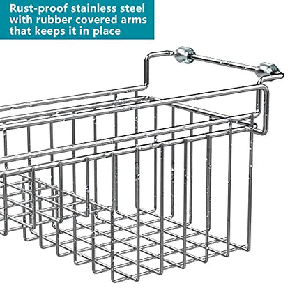Over The Kitchen Sink Caddy Sponge Holder Organizer Drying Rack Expandable for Sponge Brush Soap Dish Cloth Rag, Stainless Steel (12.25" to 17.25") - size: 12.25" to 17.25"