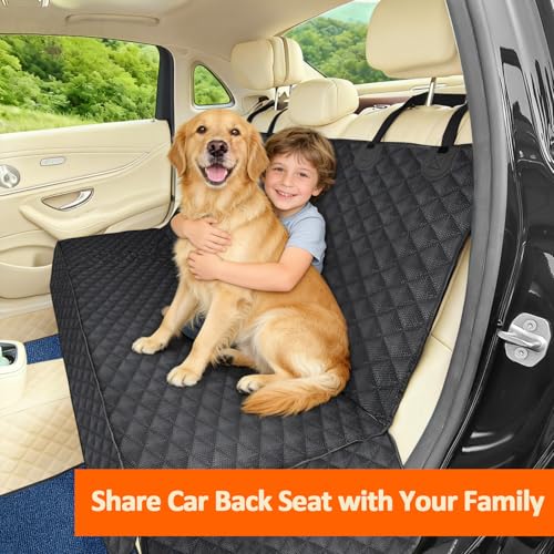 Dog Car Seat Cover for Back Seat, Waterproof Non-Slip Car Seat Covers Protector Scratchproof, Pet Bench Seat Covers for Cars, Trucks, Large Sedan, Large SUV (56" W*52" L) - size: 56"W*52"L