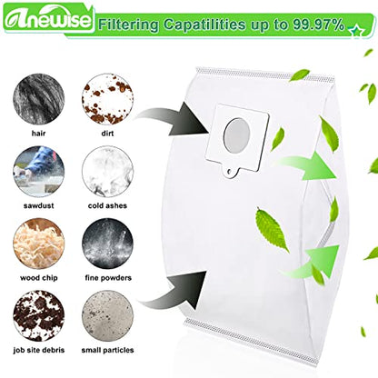 Anewise Q/C 53292 Canister Vacuum Bags for Kenmore 600 Series 81214 81614 BC4039 400 Series 81414 200 Series 81214 BC4002 700 Series 81714 800 Series Bagged Canister Vacuum Cleaner, 10 Pack - style: 53292-10P