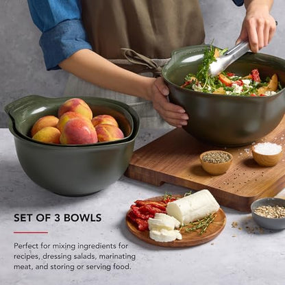 KitchenAid Universal Nesting Plastic Mixing Bowls, Set of 3, 2.5 quart, 3.5 quart, 4.5 quart, Evergreen - color: Evergreen, size: Set of 3