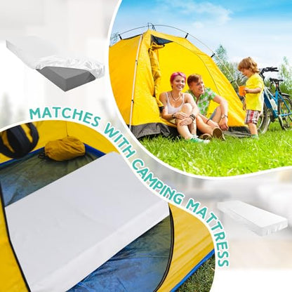 Baderke 75" x 31"x 9'' Cot Sheet (Sheet Only) Compatible with Narrow Twin Mattress Camp Bunk Beds RVs Microfiber Sheet for Bunk Guest Beds Army Cots Trifold Mattress(White,2 Pack) - color: White