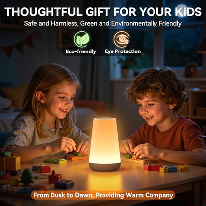 Auxmir Rechargeable LED Night Light, Touch & Remote Control Bedside Lamp with 13 Colors, 5 Brightness Levels, Portable Table Lamp for Kids Baby Nursery, Bedroom, Bathroom, Camping, Dark Brown - color: Dark Brown