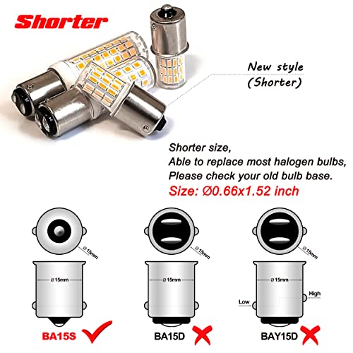 Ziomitus BA15S Led 12V Landscape RV Camper Interior Light Bulbs, P21W 1156 1141 2700k Warm White,DC Bayonet Single Contact Base BA15S Bulbs for Marine Boat Trailer Lights,5 Pack - color: 1156 Warm