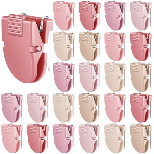 Feifeiya 25 Pcs Cubicle Clips Fabric Panel Cubicle Accessories Fabric Partition Panel Wall Clip Office Photos Wall for Notes Memos Standard Size, 40-Sheet Capacity (Pink) - color: Pink