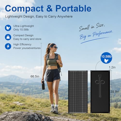 100W Solar Panel N-Type, 12V N-Type 100 Watt Solar Panels 18BB 25% High-Efficiency IP68 Waterproof for RV Marine Trailer Camper Rooftop Farm Other Off-Grid System (100W Solar Panel Black)
