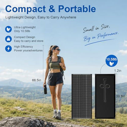 100W Solar Panel N-Type, 12V N-Type 100 Watt Solar Panels 18BB 25% High-Efficiency IP68 Waterproof for RV Marine Trailer Camper Rooftop Farm Other Off-Grid System (100W Solar Panel Black)
