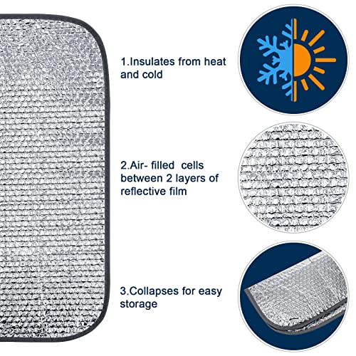 Frienda Rv Window Reflective Insulation Roll 16inch*2ft Double Aluminum Foil Heat Bubble Thermal Window Shade Door Cover Blackout for Garage Roof Travel Camper Skylight Shield - size: 16inch*2ft
