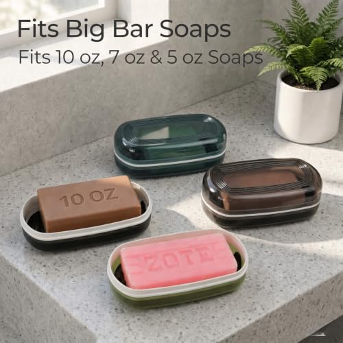 AIMAIAIMAI Shampoo Bar Holder Travel Case for Two Bars – Compatible with Kitsch Solid Shampoo & Conditioner Bars, Large Soap Container for Bathroom or Travel (1 Pack, White Style A-Large) - color: White Style A-large